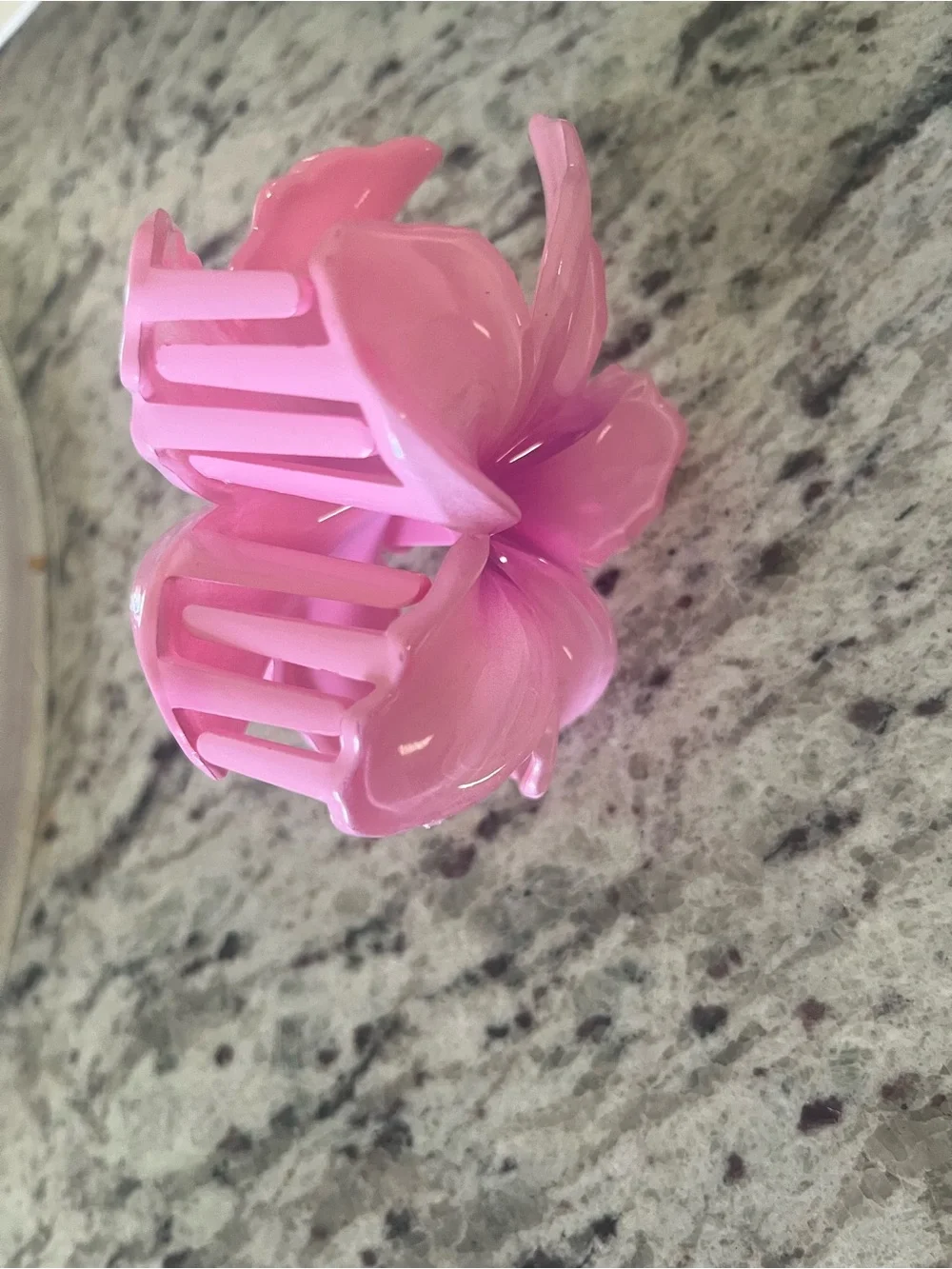 Pink hibiscus flower hair clip
